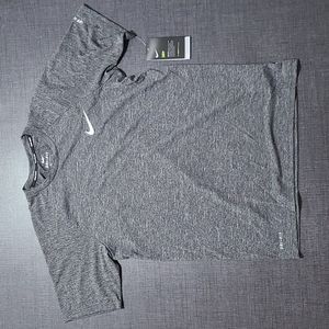 Nike Essential Short Sleeve Swim Hydro Rash Guard - Grey
